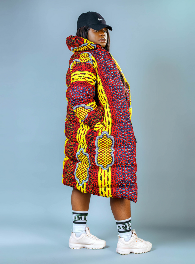 Affiah Puffer Jacket |African Print|